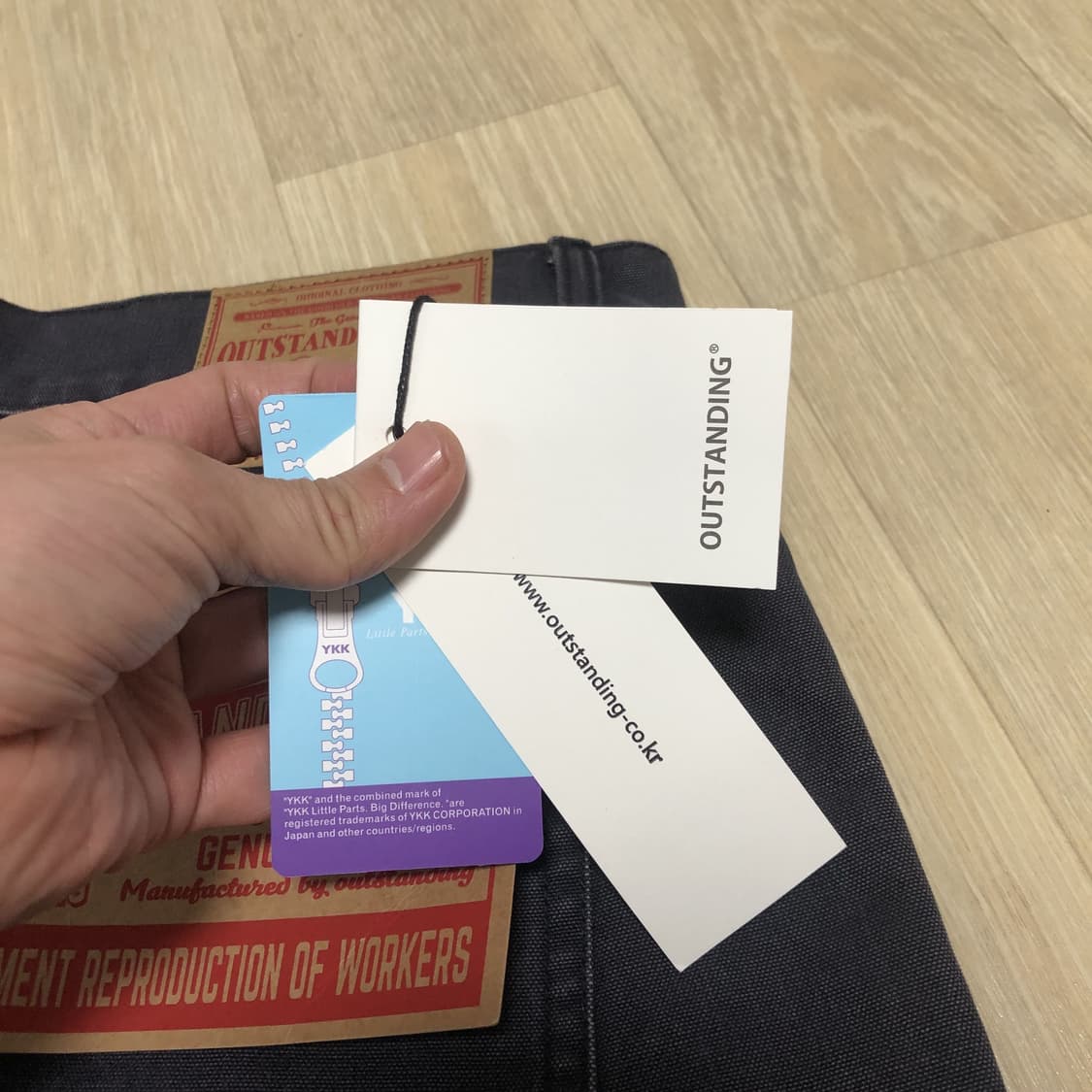 (34) 새상품 아웃스탠딩 캔버스 카펜터 더블니 쇼츠 반바지 차콜 상품이미지9