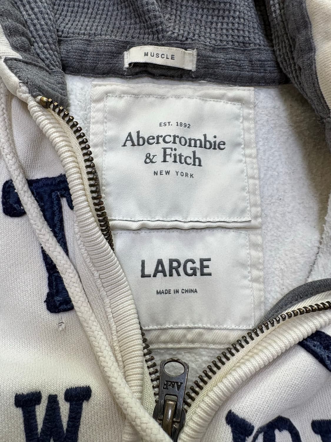 아베크롬비 후드집업 화이트 L 상품이미지2