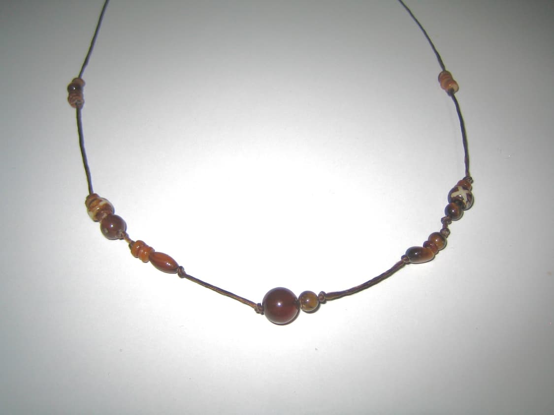brown syrup necklace 브라운 시럽 끈 비즈 목걸이 상품이미지6
