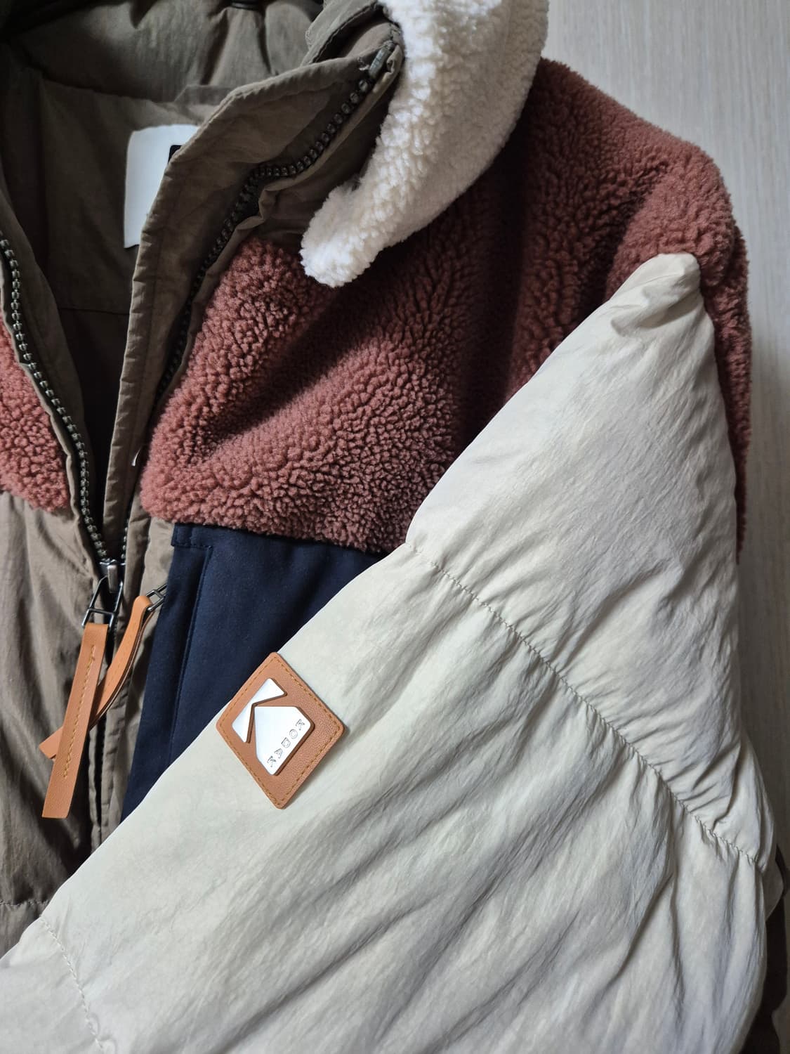 코닥 브라우니  컬러블록 덕다운 자켓 점퍼  패딩 라지 상품이미지7