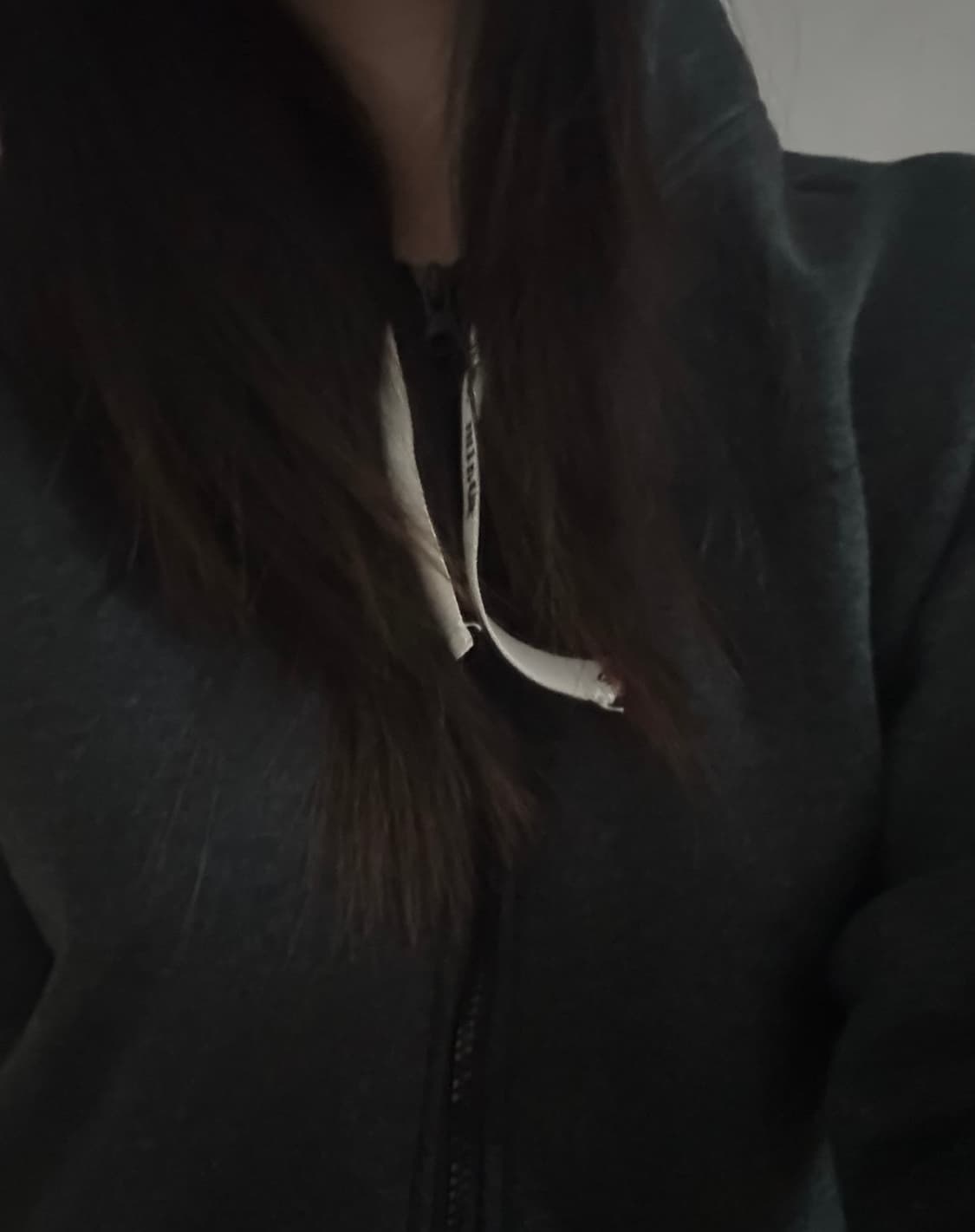 Black hood zip up (long) 상품이미지1
