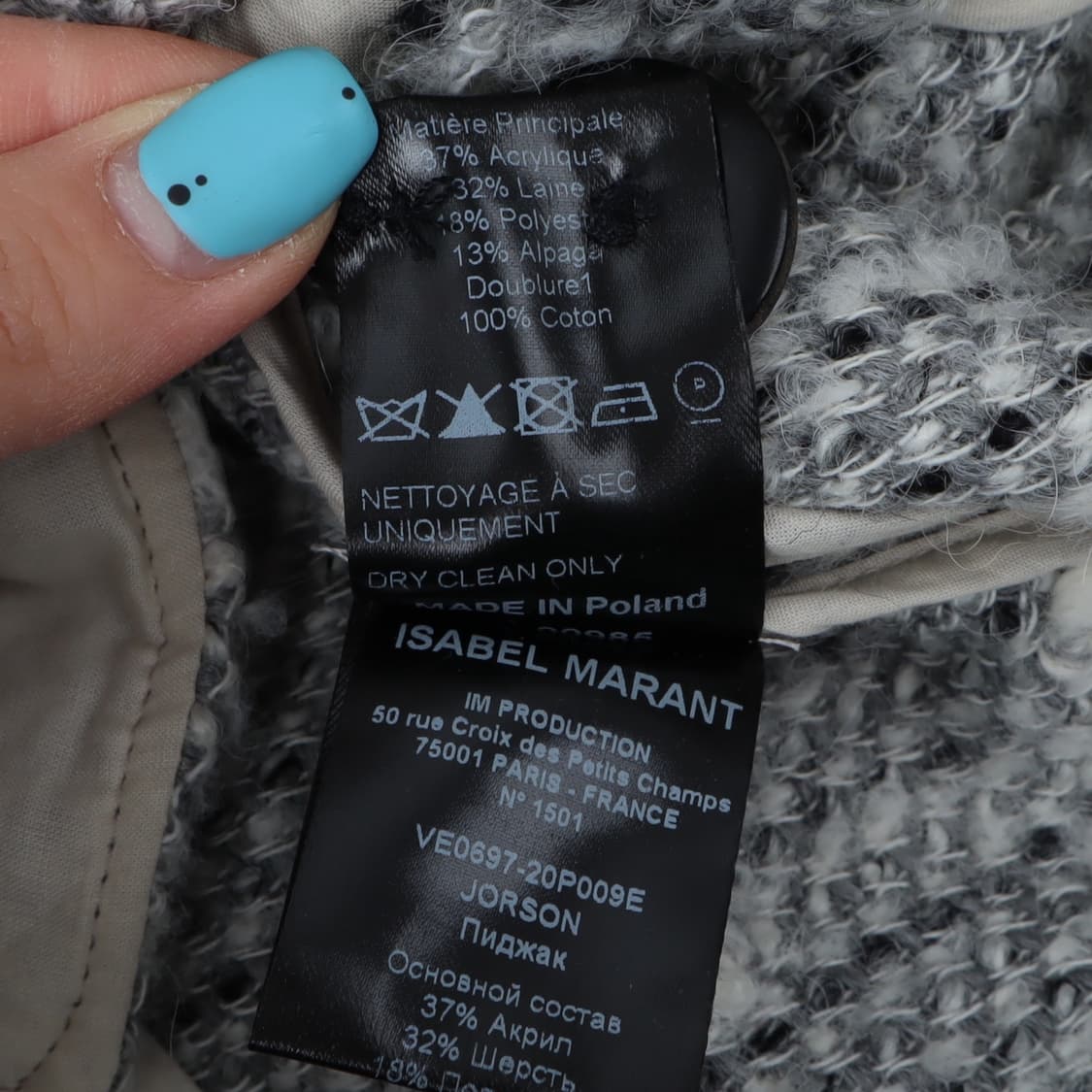 이자벨마랑 jorson 울 알파카 더블 트위드 자켓 상품이미지10
