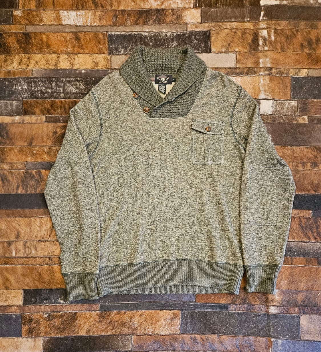 더블알엘 코튼 울 숄카라 포켓 티셔츠  상품이미지1