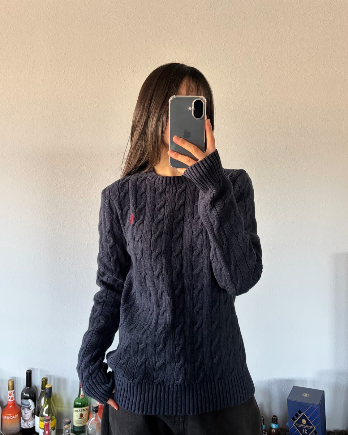 [S]폴로 랄프로렌 꽈배기 케이블 코튼 니트 네이비 상품이미지1