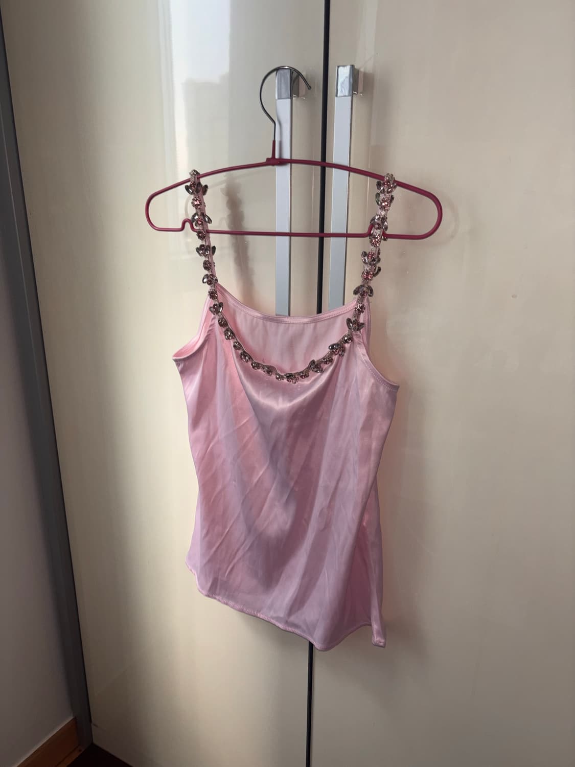 빈티지 큐빅 핑크 슬리브리스 상품이미지1