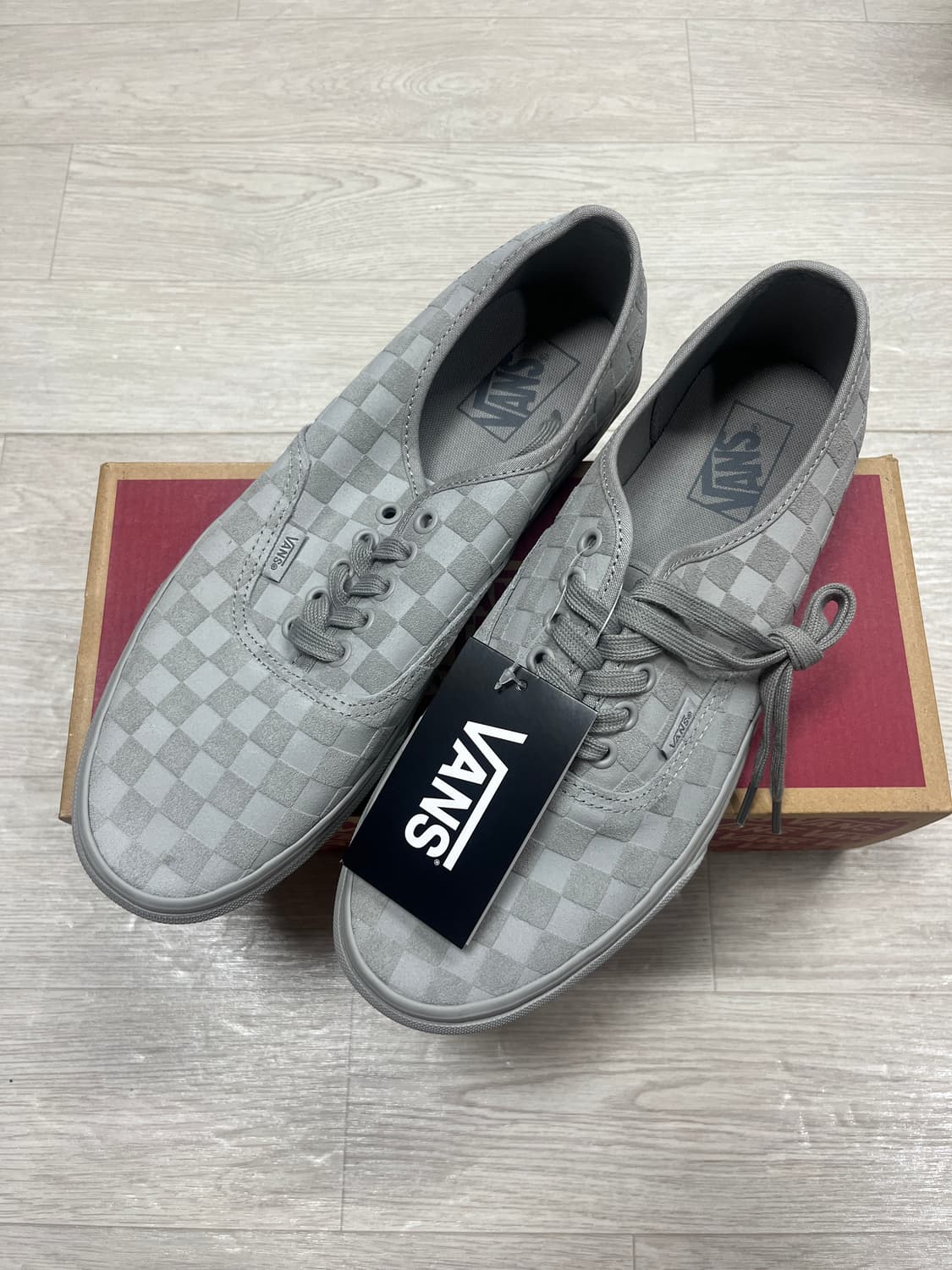 [280] 반스 어센틱 모노 체커보드 그레이 스니커즈 새상품 상품이미지4