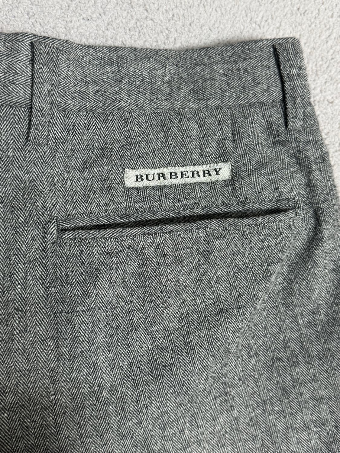 30-31 버버리 헤링본 체크 그레이 울팬츠 상품이미지2
