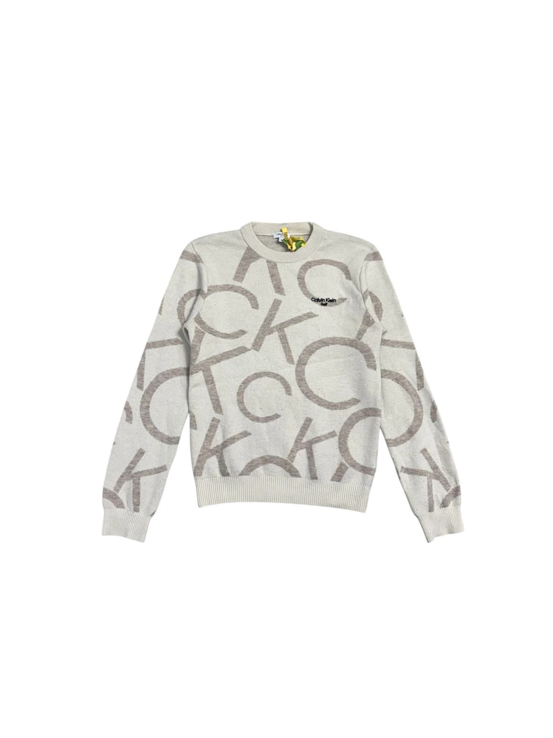 캘빈클라인 골프 CK 패턴 니트 아이보리 상품이미지1