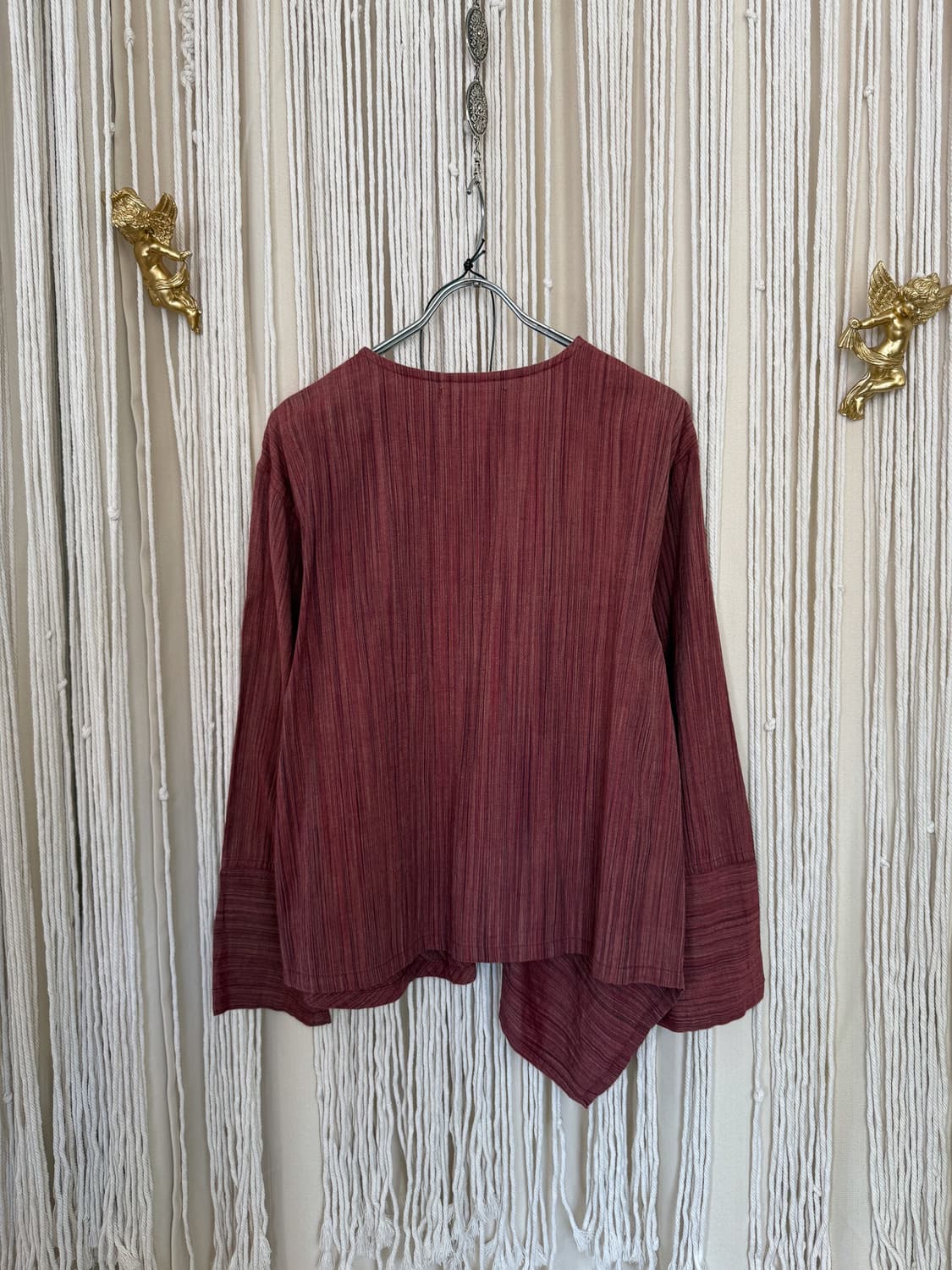 Unbalanced Button Wrap Blouse 0051 상품이미지6