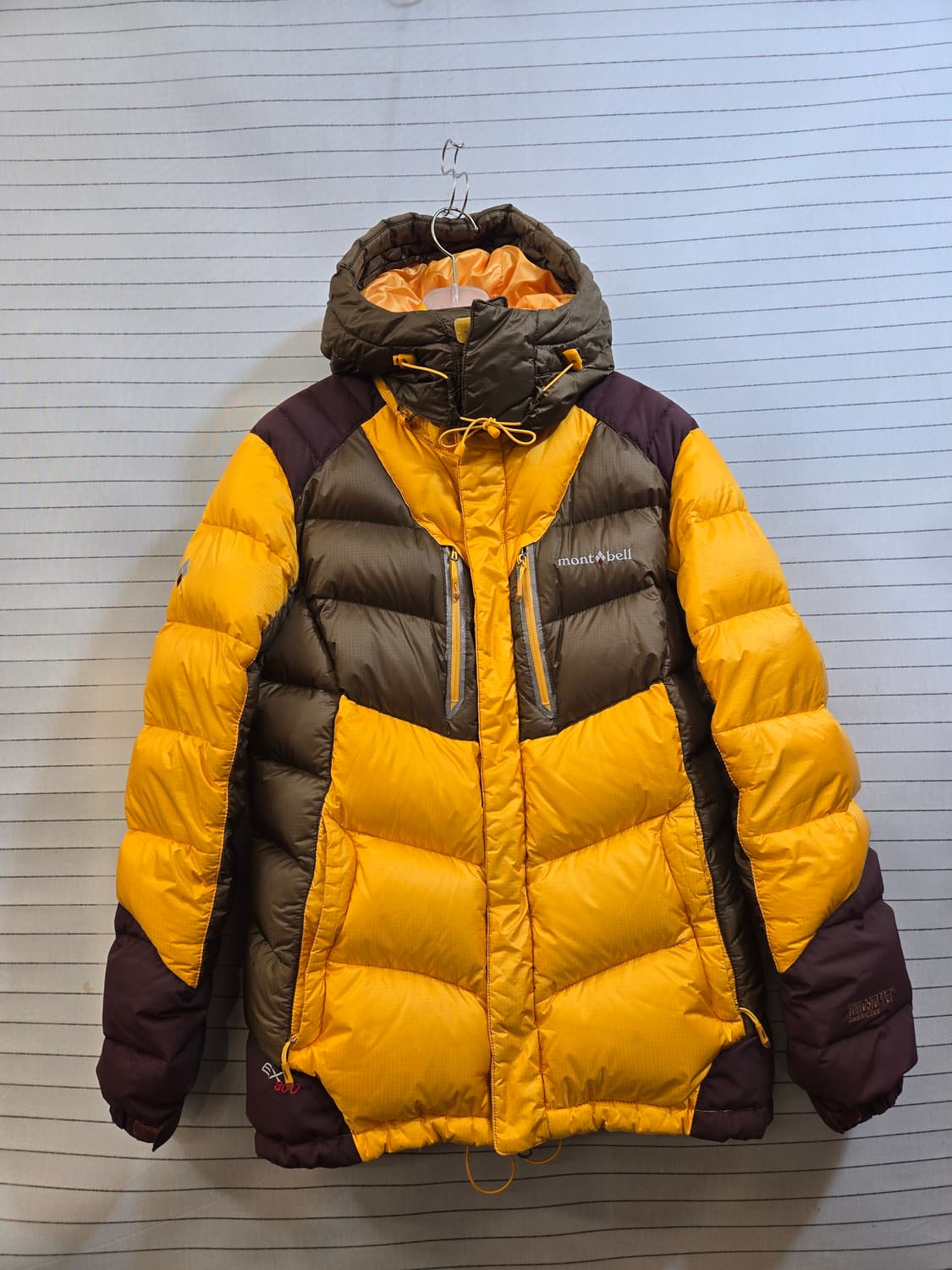 몽벨 EX 라이트 다운 패딩 옐로우 브라운 상품이미지1