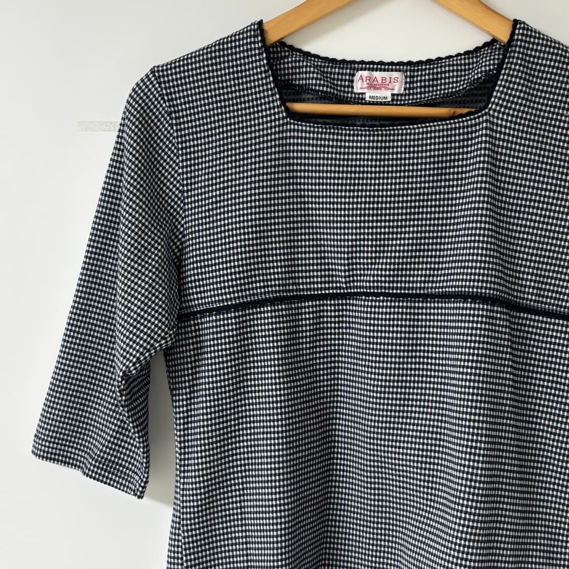 빈티지 7부 체크 티셔츠 상품이미지2