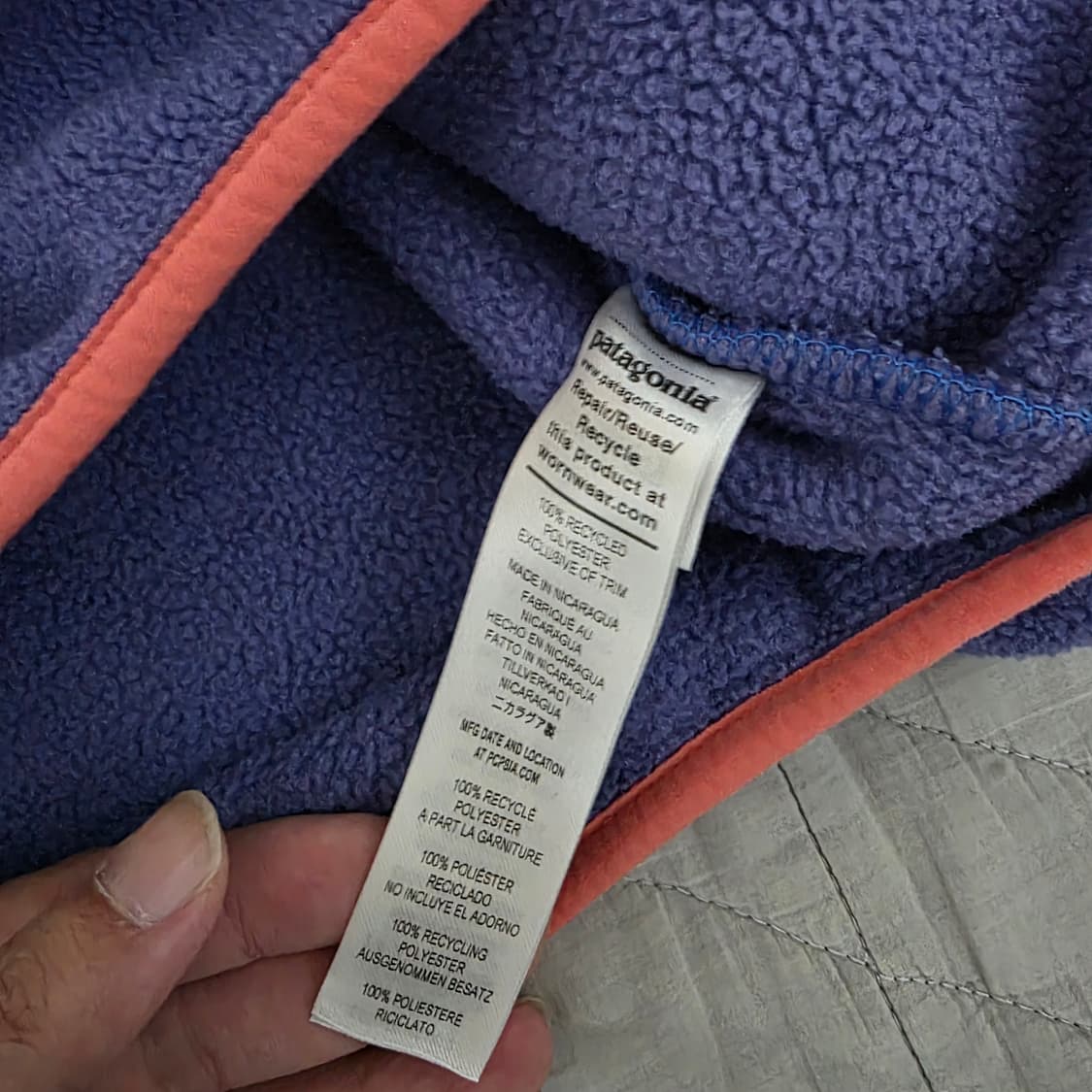 [L] 빈티지 파타고니아 신칠라 플리스 스냅 풀오버 블루/퍼플 상품이미지6