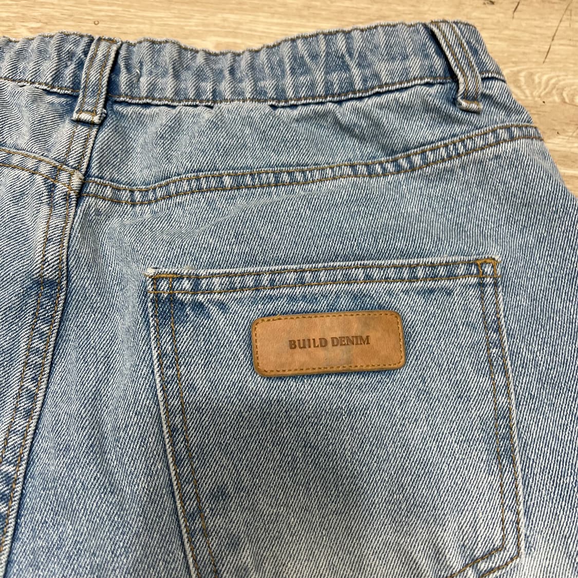 [새상품] 빌드 밴딩 와이드 데님팬츠 청바지 [연청] 84 상품이미지5