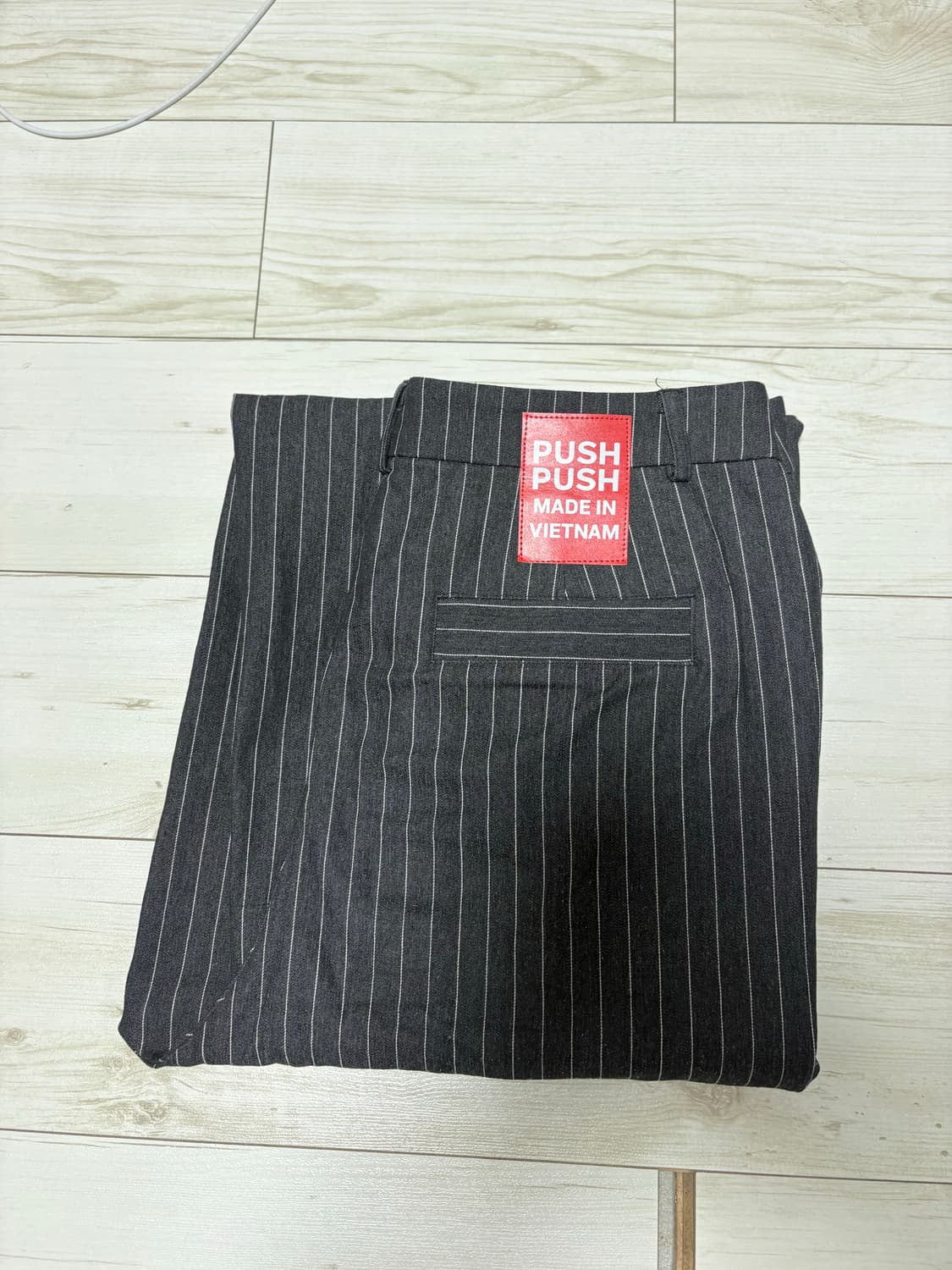푸쉬푸쉬 pushpush 스트라이프 팬츠 블랙 XL 상품이미지6