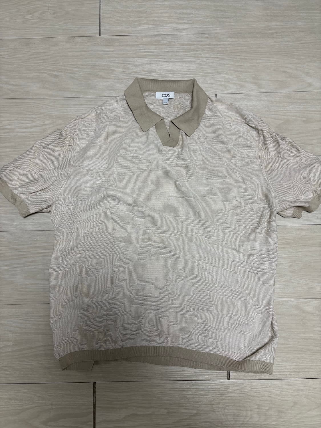 COS 코스 코튼 자카드 폴로 셔츠 XXL 상품이미지4
