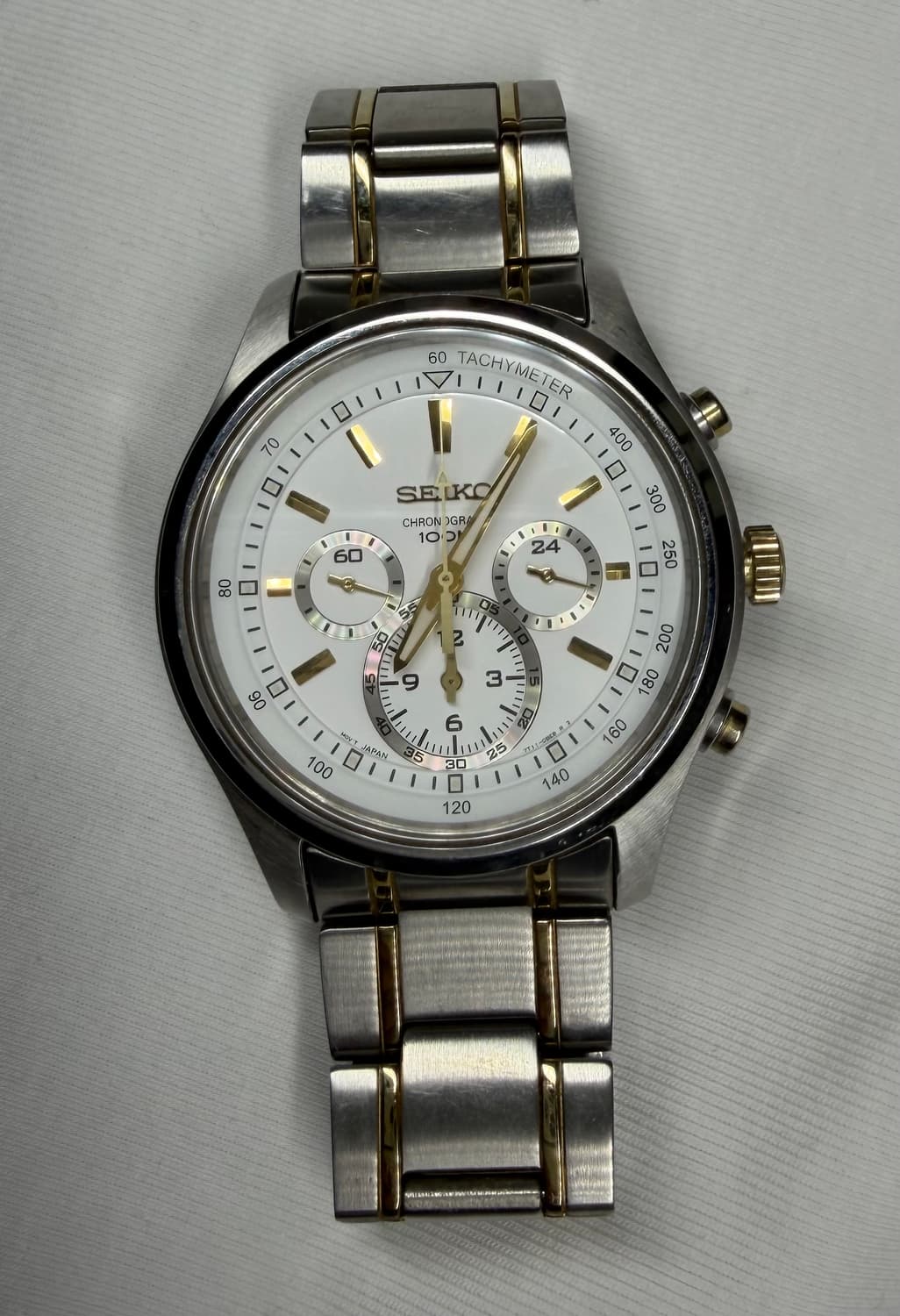 세이코 시계 크로노그래프 콤비 화이트골드 상품이미지1