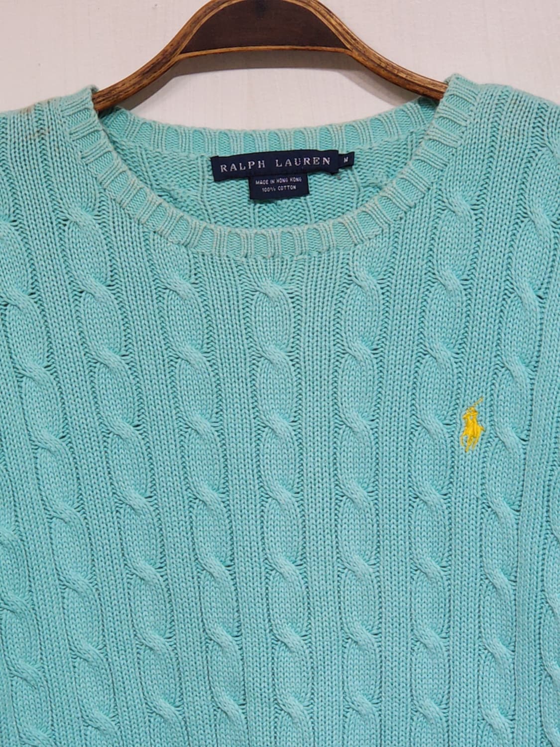 (M) 랄프로렌 폴로 꽈배기 니트 파스텔 케이블 스웨터  상품이미지2