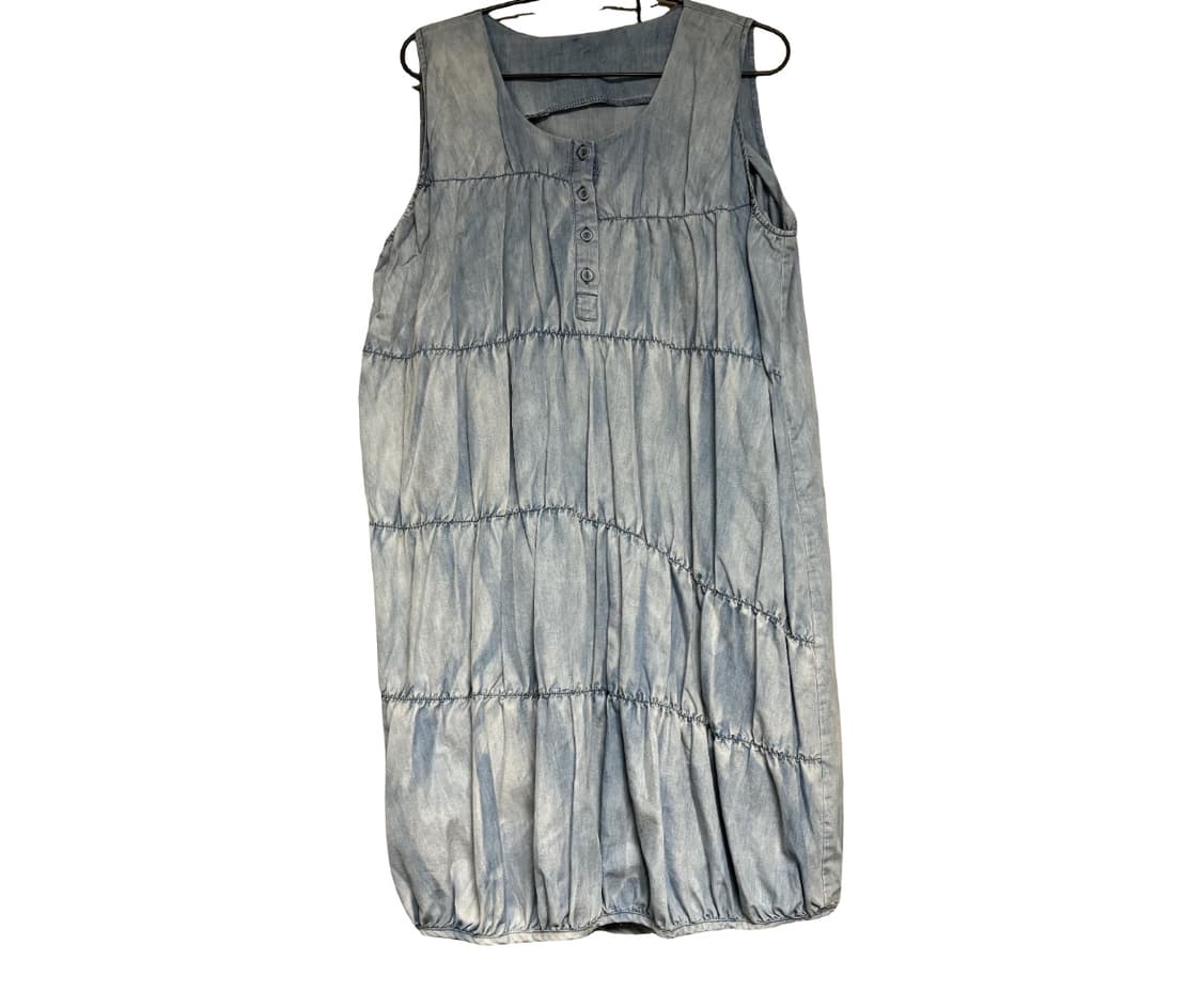 빈티지 데님 레이어드 민소매 원피스 상품이미지1