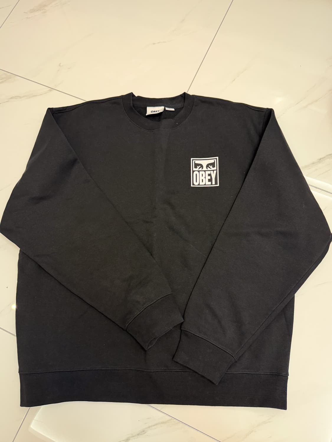 [XL] 오베이 로고 스웻셔츠 블랙 상품이미지1