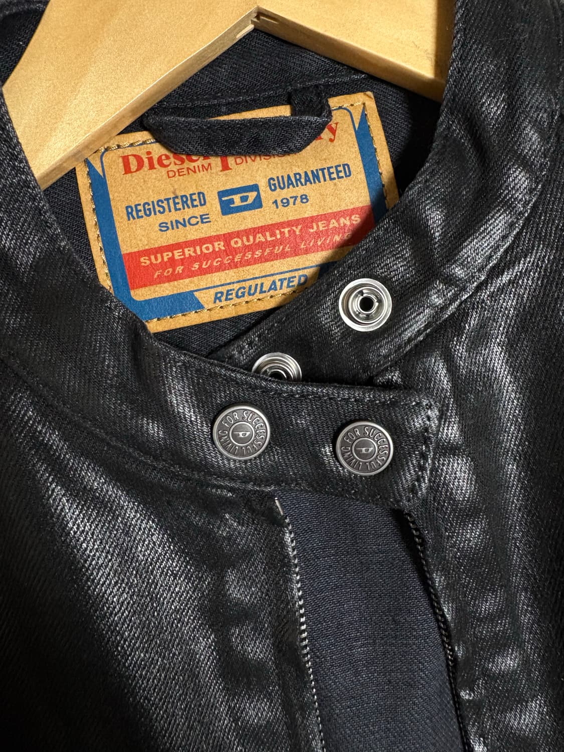 diesel 디젤 레더 이펙트 데님 자켓 상품이미지3