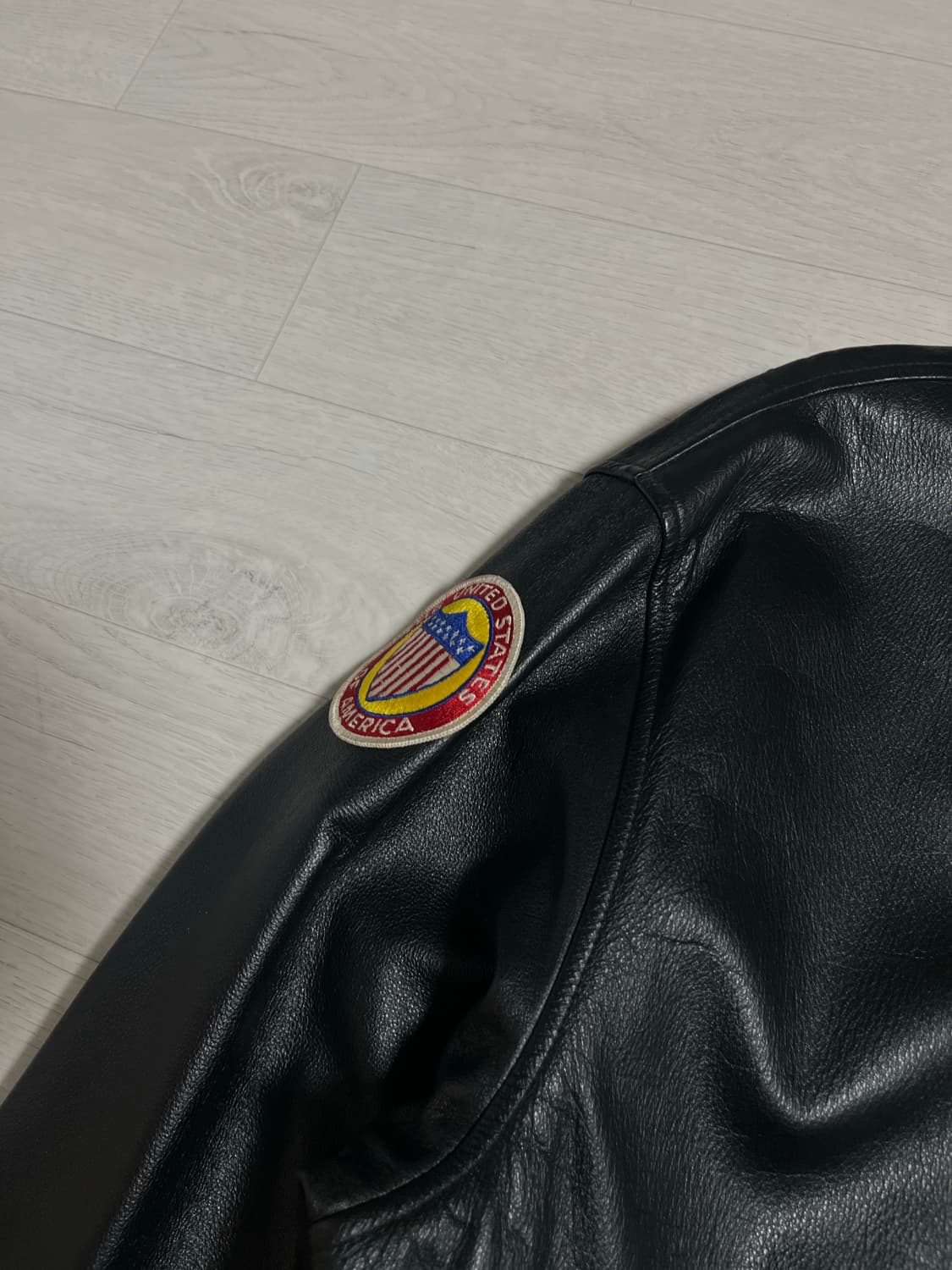 USA Airforce 패치 리얼레더 자켓 상품이미지4