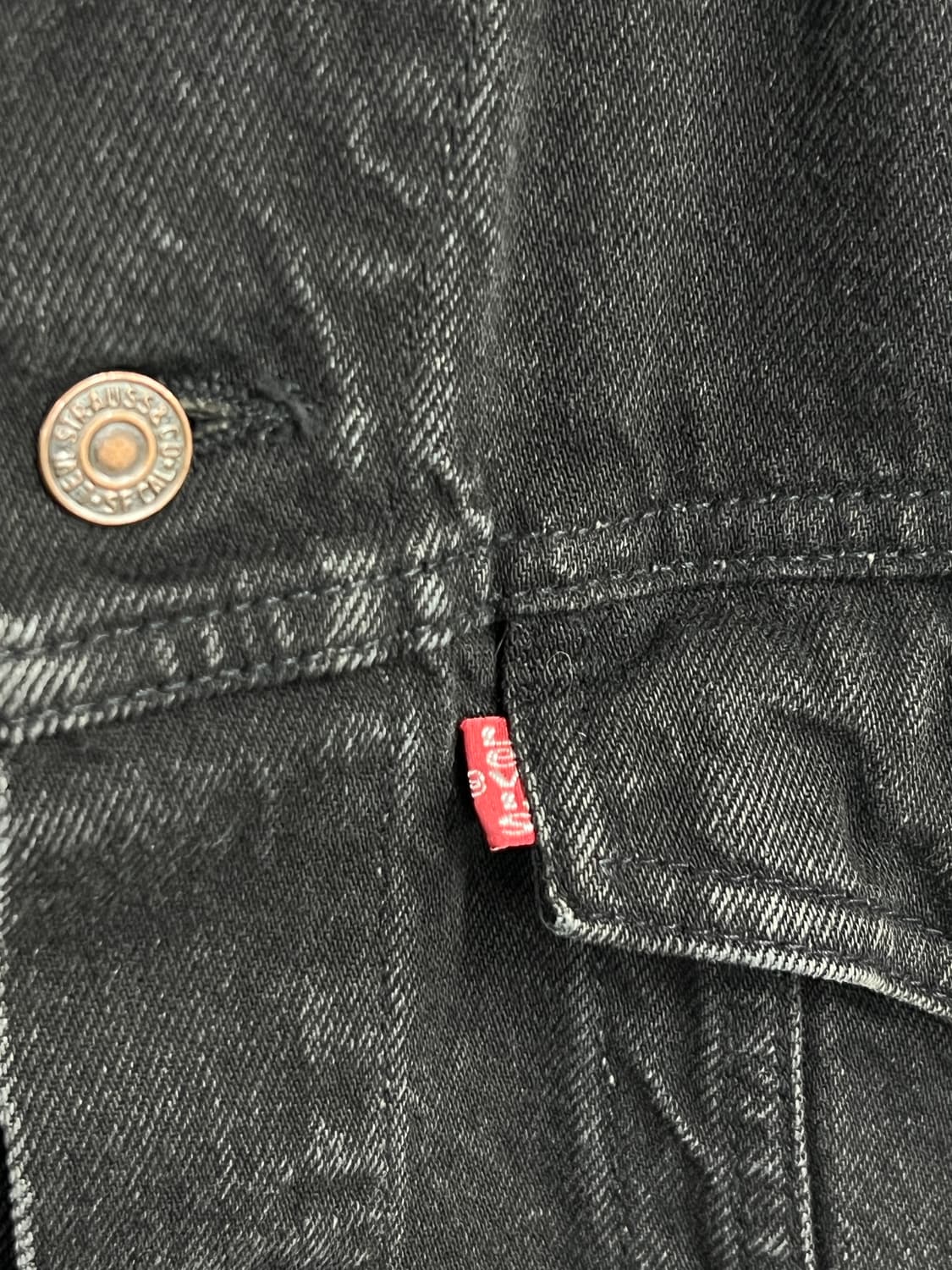 90s Levis 리바이스 3세대 75506 흑청 데님 트러커 상품이미지4