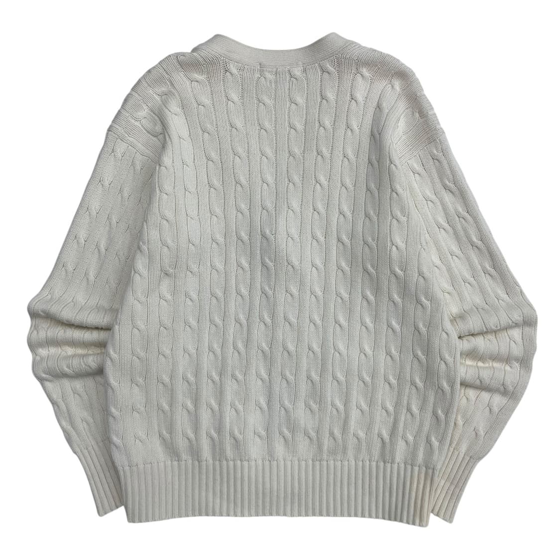 폴로 랄프로렌 그레이포니 아이보리 꽈배기 니트 가디건 90 상품이미지3