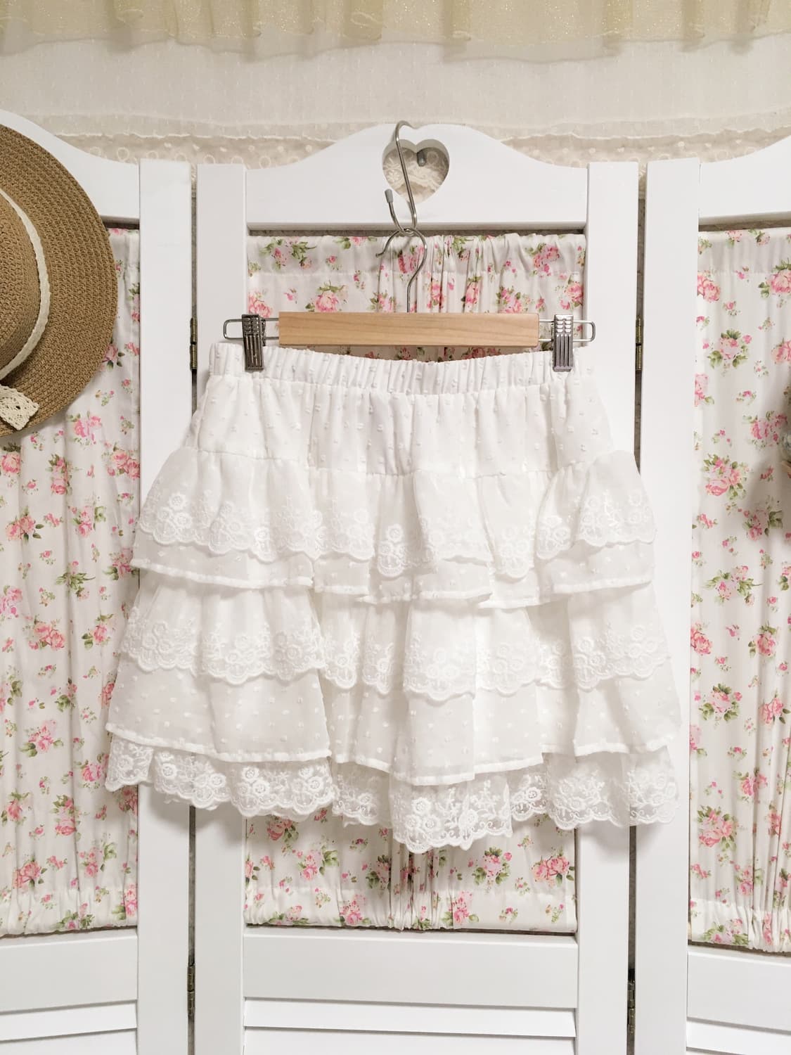 빈티지 화이트 레이스 캉캉 스커트 상품이미지1
