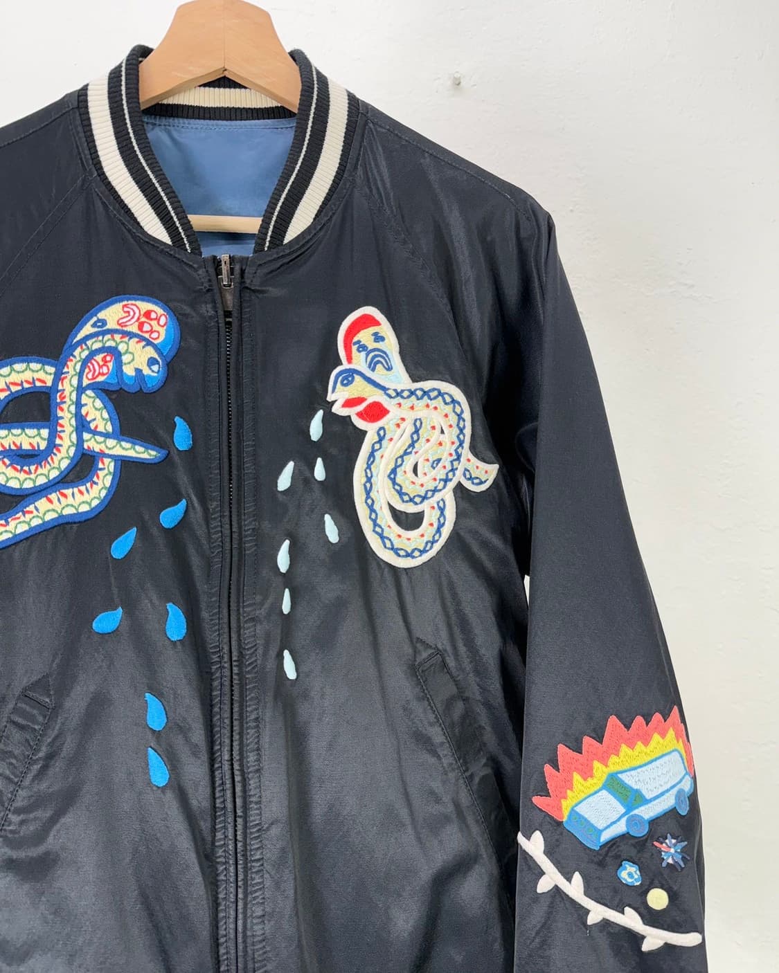 디젤 엠브로이드 스네이크 리버서블 봄버 자켓 상품이미지4