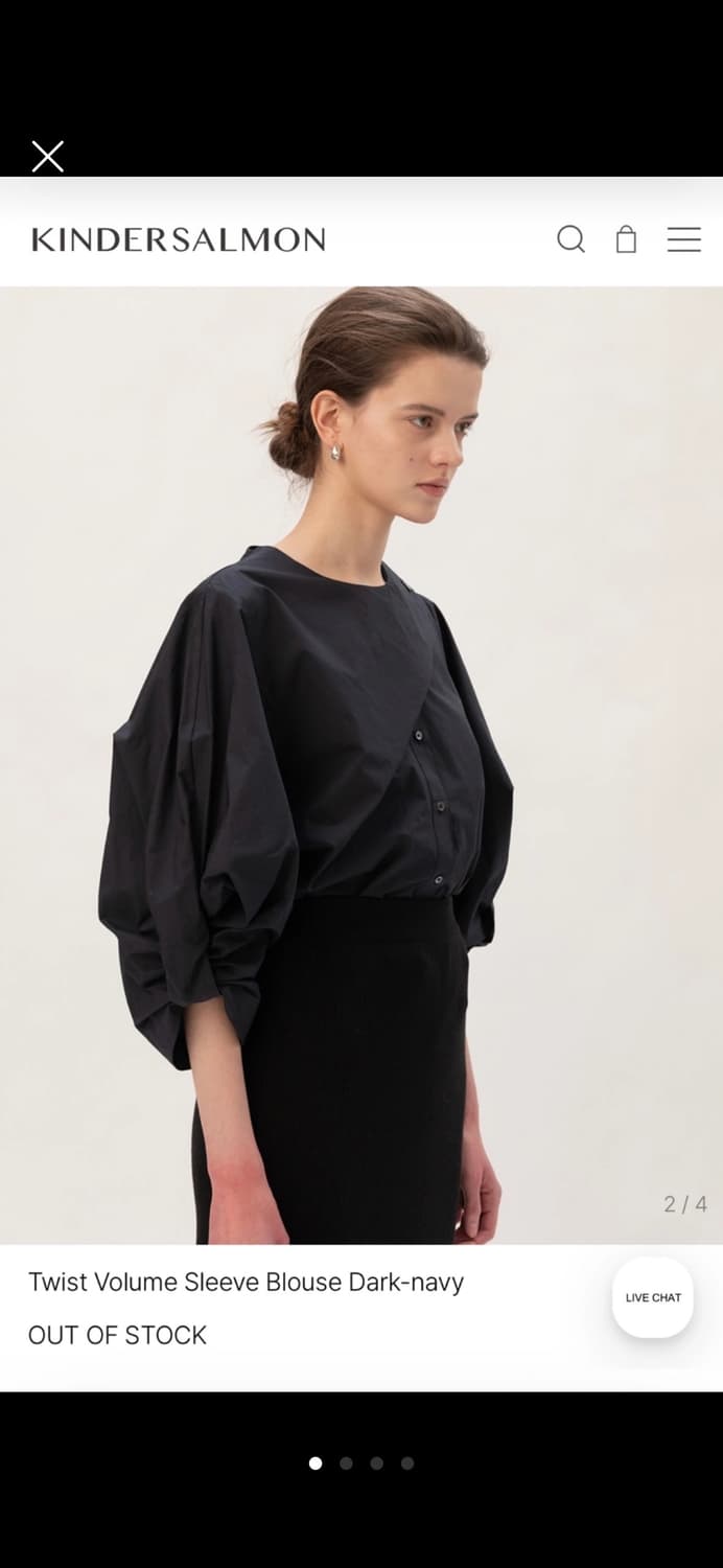 킨더살몬 블라우스 twist volume sleeve blouse 상품이미지1