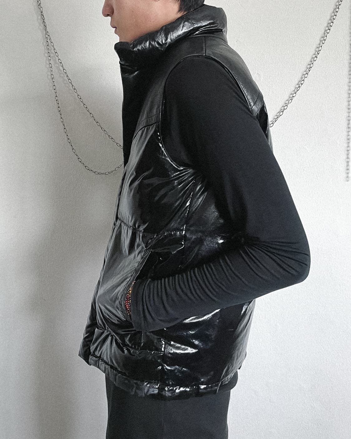 지방시 오피움 09AW 리카르도 티시 레더패널 글로시 패딩베스트 상품이미지4