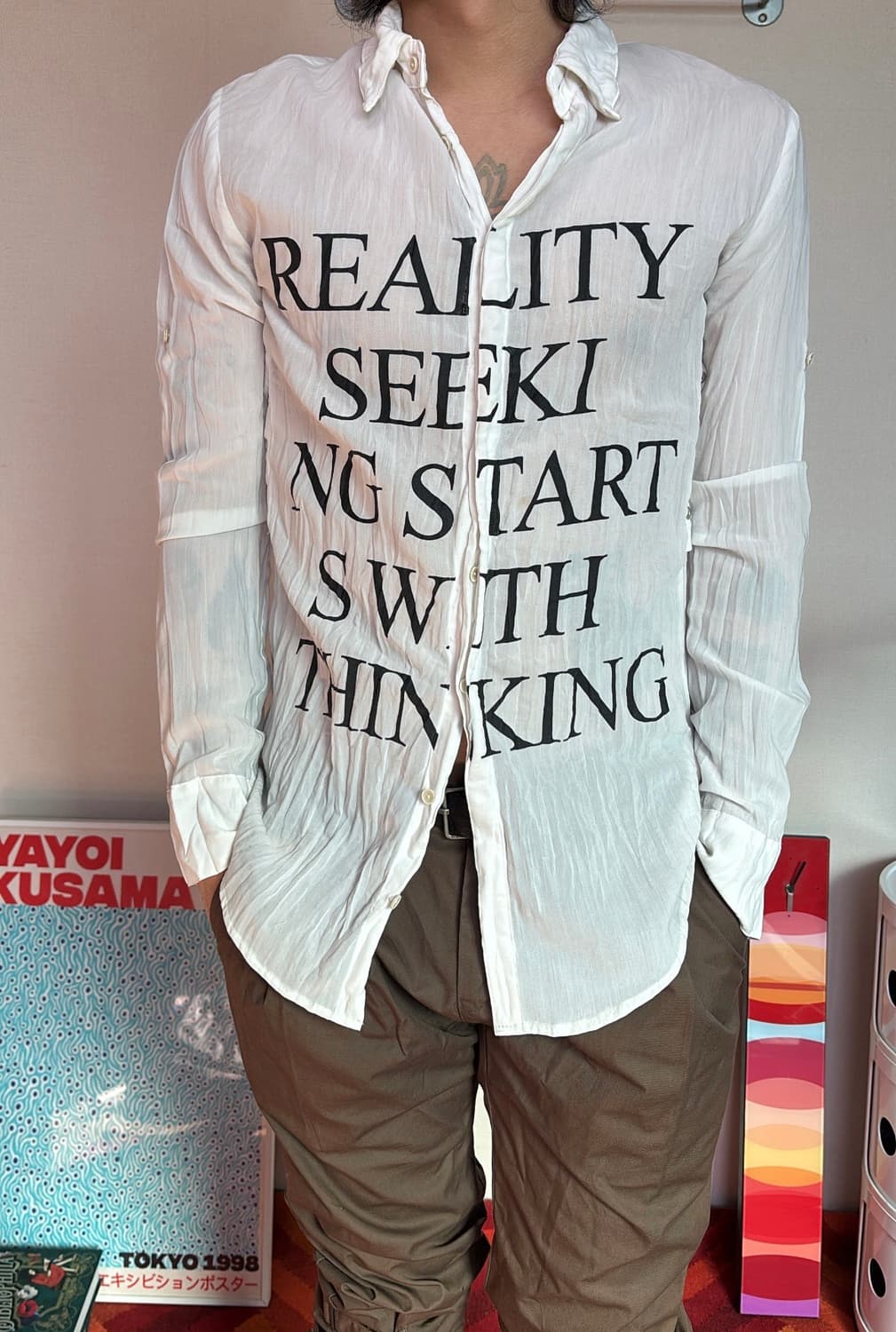 Wrinkle Letter Shirts 상품이미지3