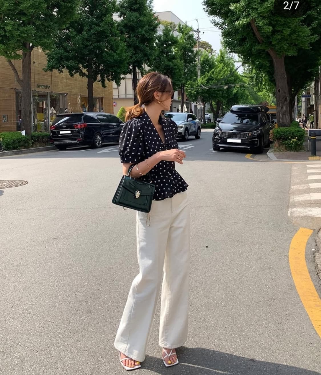 새상품)니쁜스 도트블라우스 상품이미지2