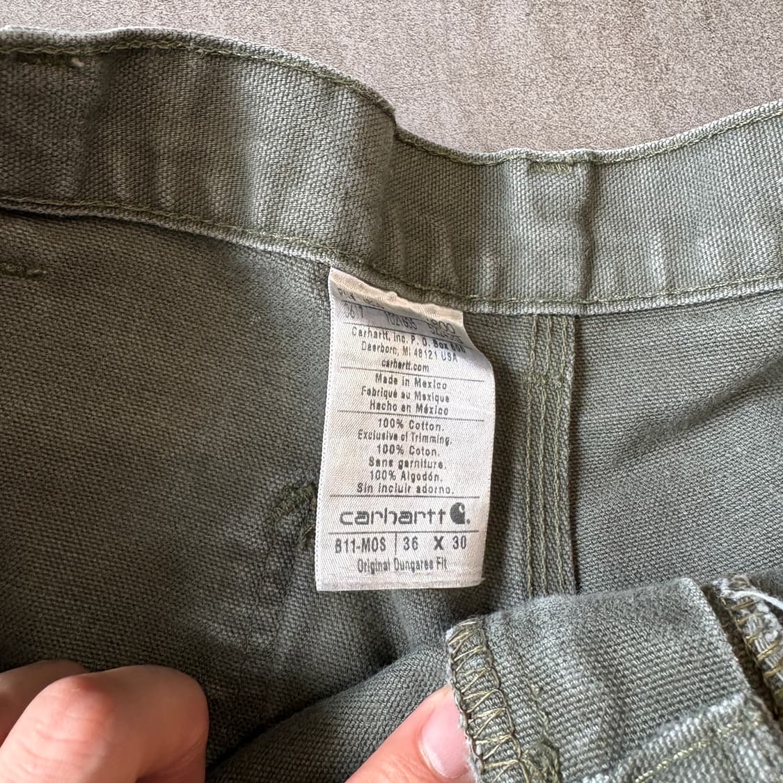 칼하트 오리지널 모스 그린 카펜터 팬츠 상품이미지10