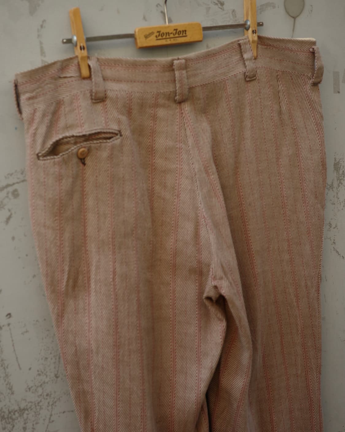 70s 빈티지 레드 핀스트라이프 플레어 슬랙스 상품이미지5