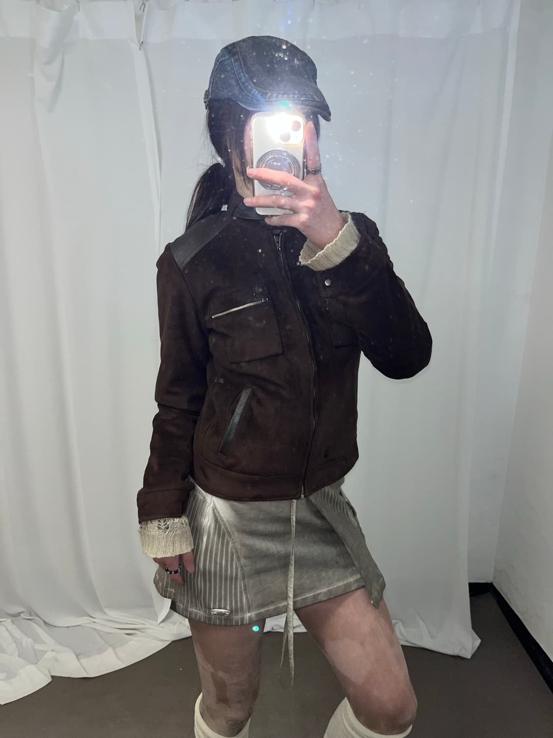 Y2K 브라운 스웨이드 자켓 상품이미지5