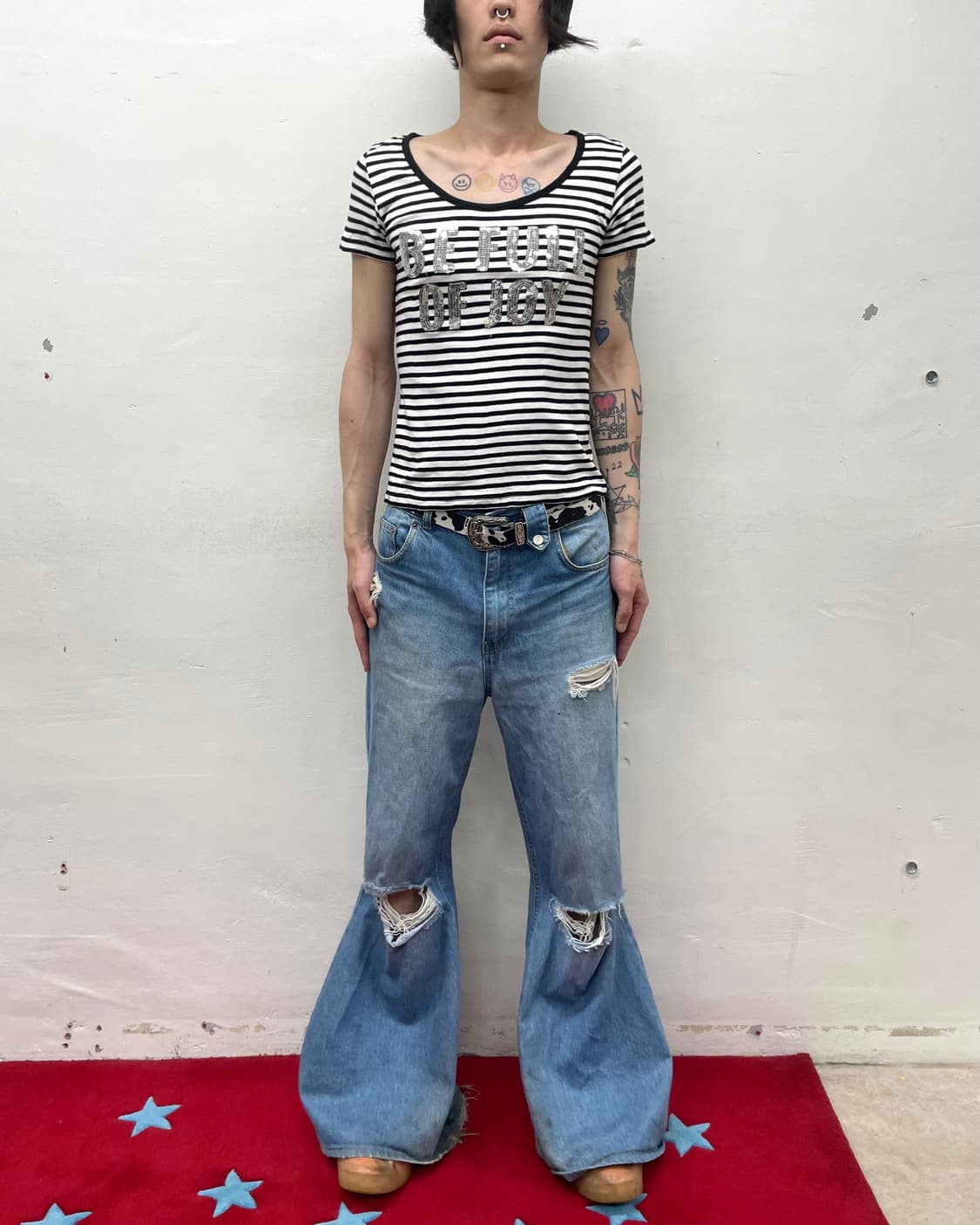 Stripe Silver Spangled T-Shirt  상품이미지4