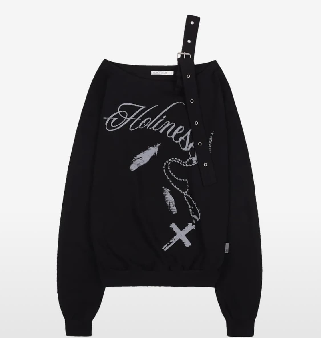 팬시클럽 원숄더 버클 스웻셔츠 블랙 상품이미지1