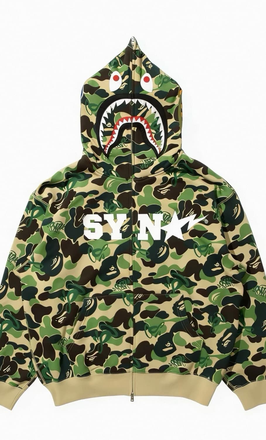 베이프 x 스포티파이 x 시나 월드 바이 센트럴 씨 카모 샤크후드 상품이미지1