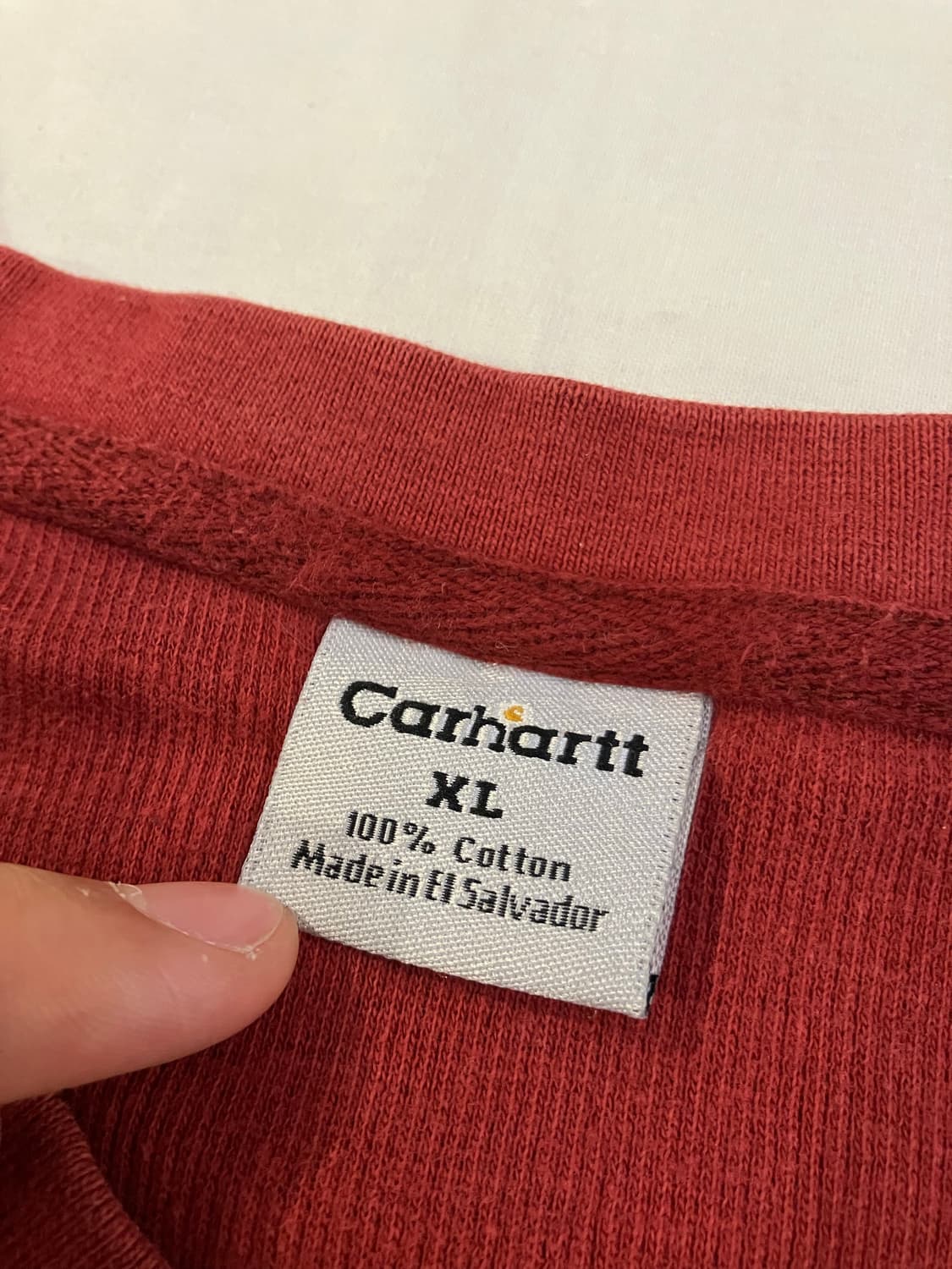 칼하트 와플 헨리넥 롱슬리브 긴팔티 버건디 상품이미지5