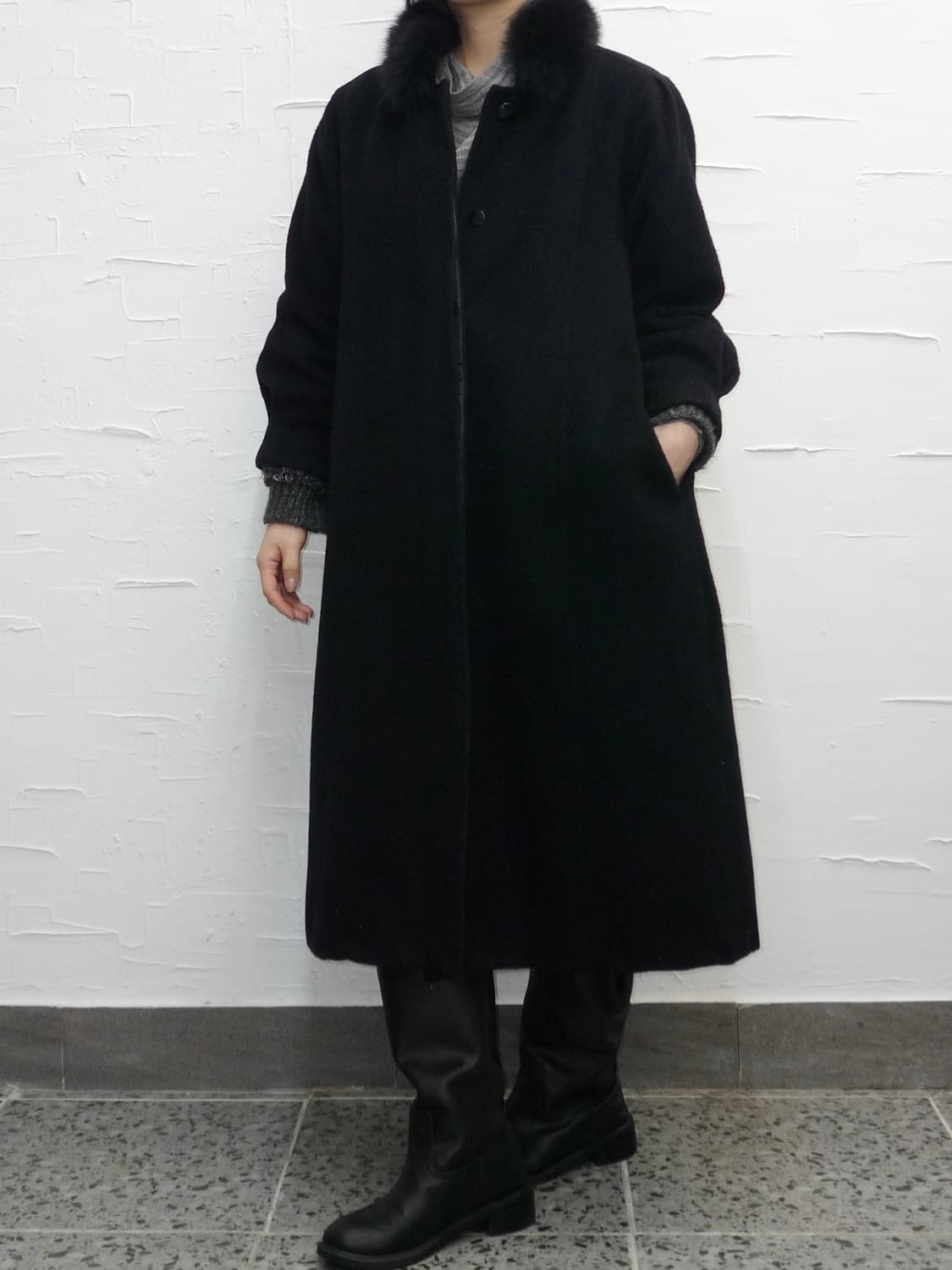 fur neck coat 상품이미지4