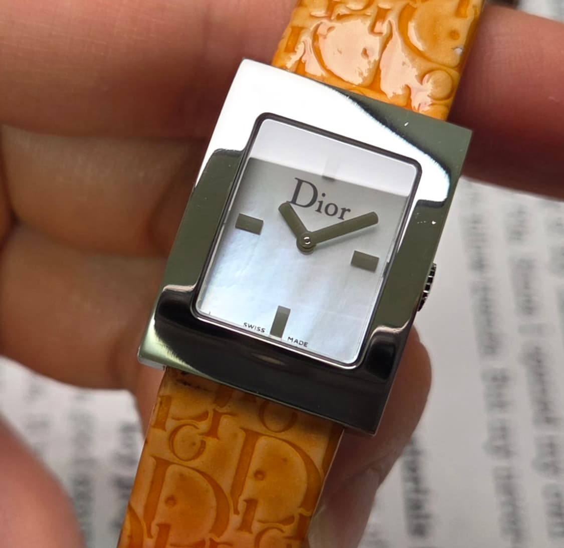 명품 크리스찬 디올 멜리스(마리스) 사각탱크 자개다이얼 쿼츠 여성용  상품이미지4