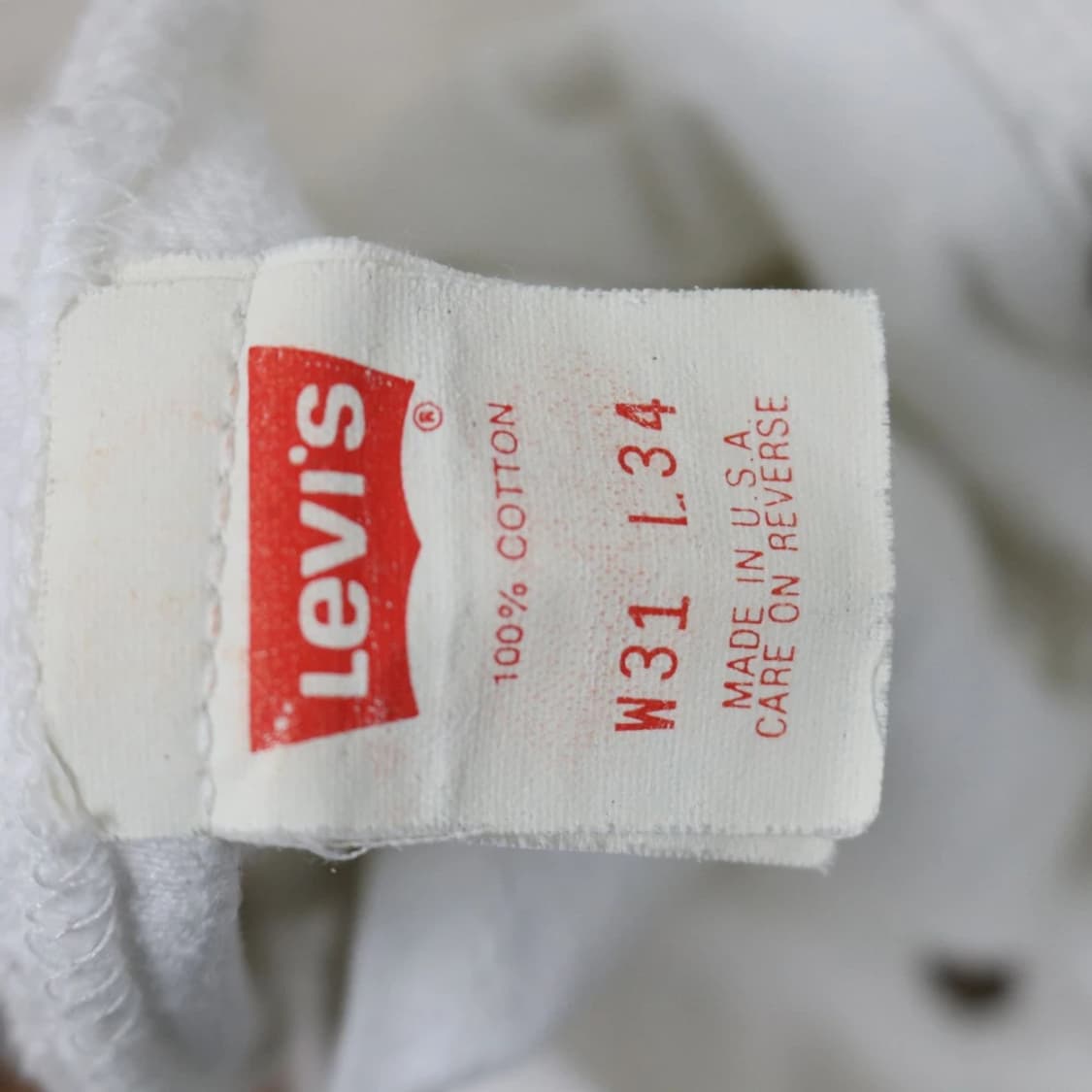 90'S 리바이스 501 화이트 코튼 팬츠 66101 상품이미지10