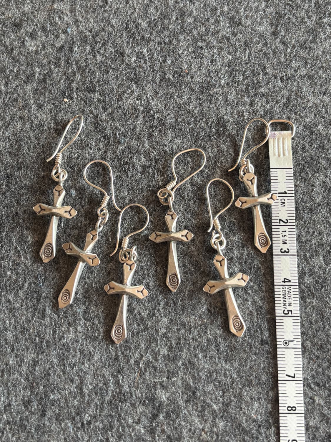 실버 십자가 귀걸이 (낱개) 상품이미지2