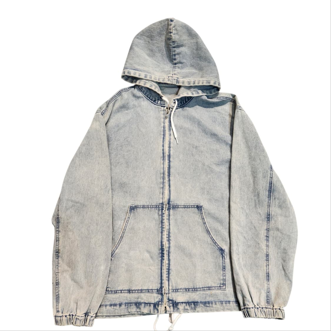 연청 오버핏 후드 데님 자켓 (M) 상품이미지1