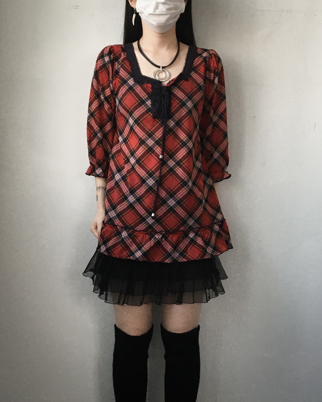 Check pattern blouse 상품이미지5
