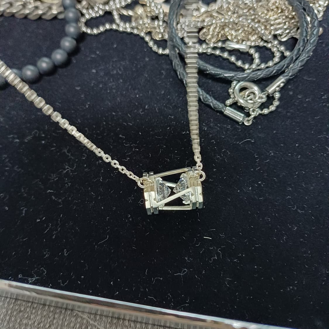 KUDOS 쿠도스 모래시계 목걸이 라지사이즈 기본형 화이트 50cm 상품이미지2