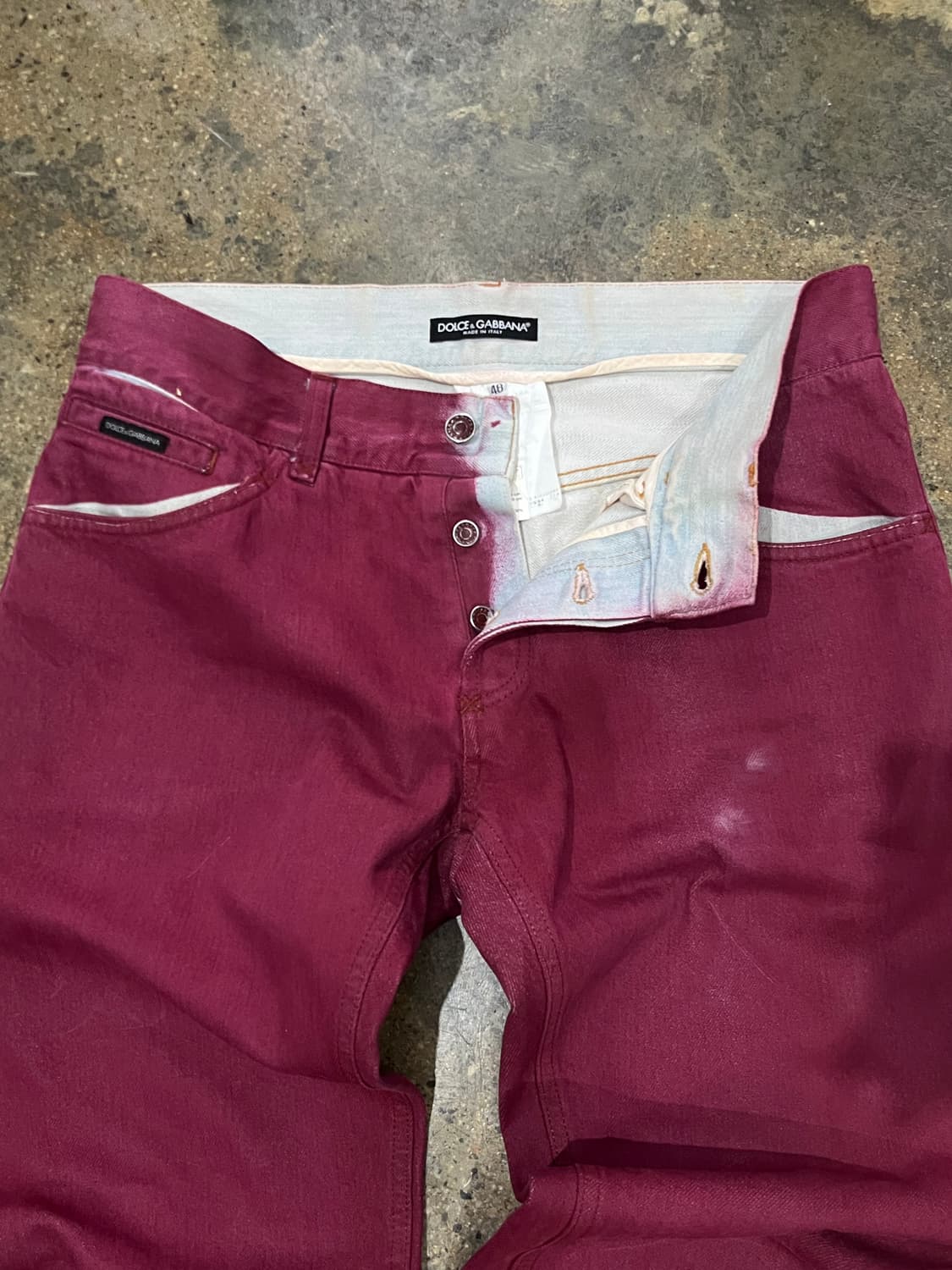 2005 Dolce & Gabbana Red Painted Jean 상품이미지4