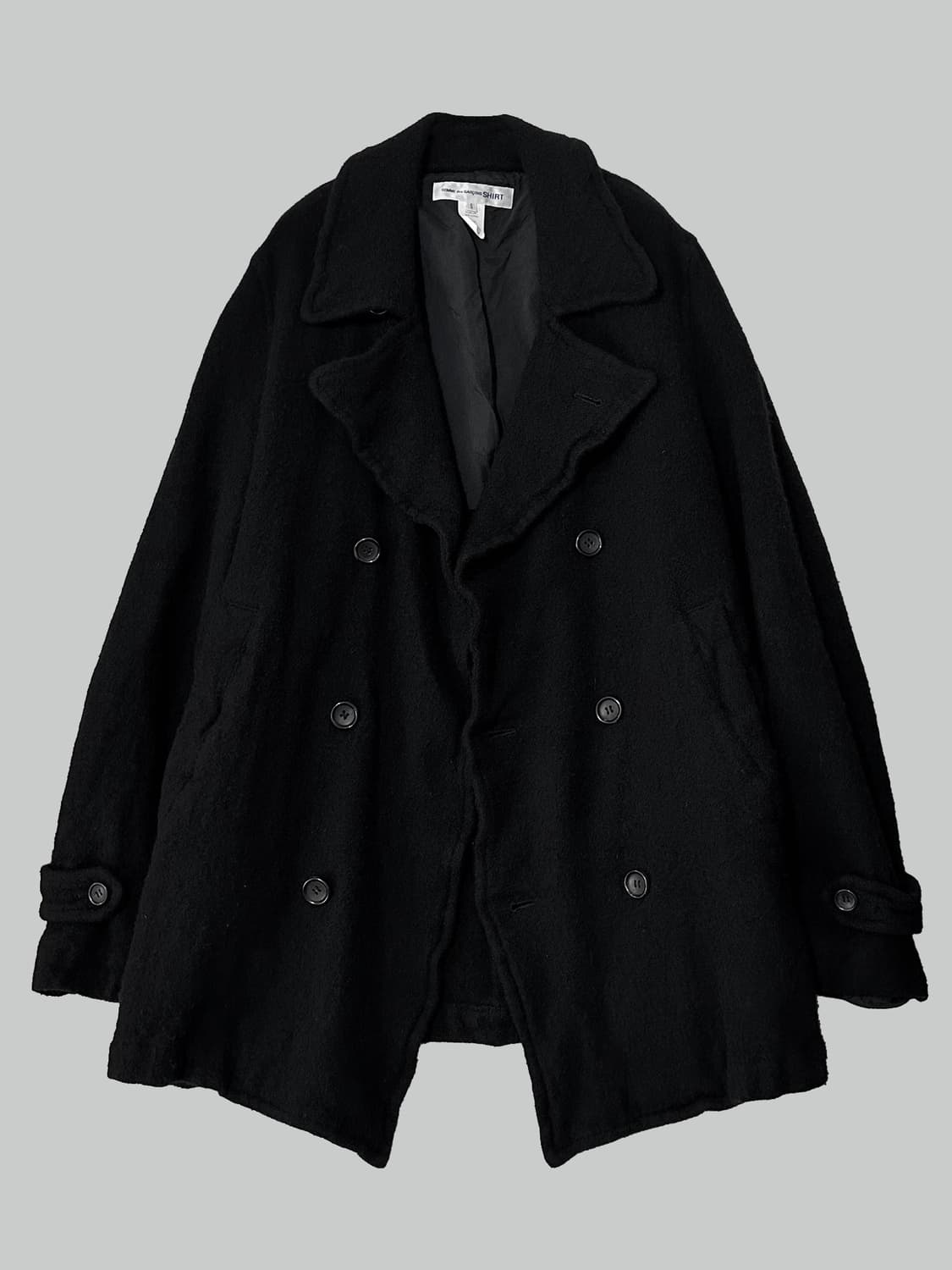 꼼데가르송 셔츠 축융 울 피코트 블랙 상품이미지2