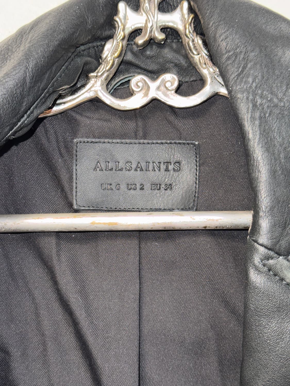 All Saints black lamb skin rider jacket  상품이미지4